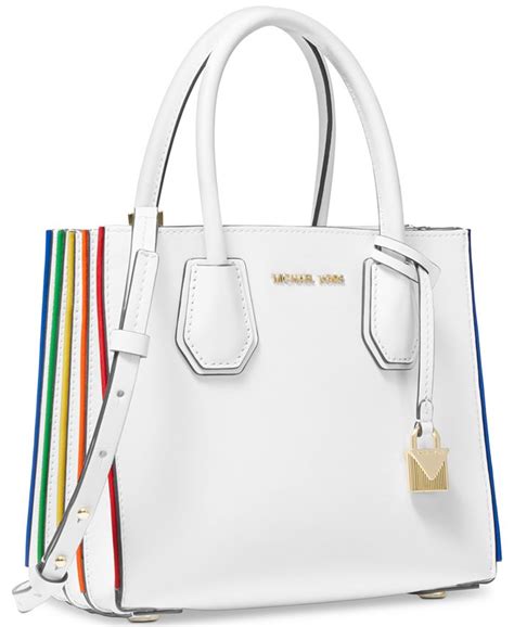 Michael Kors Mercer Rainbow Trim Leather Crossbody